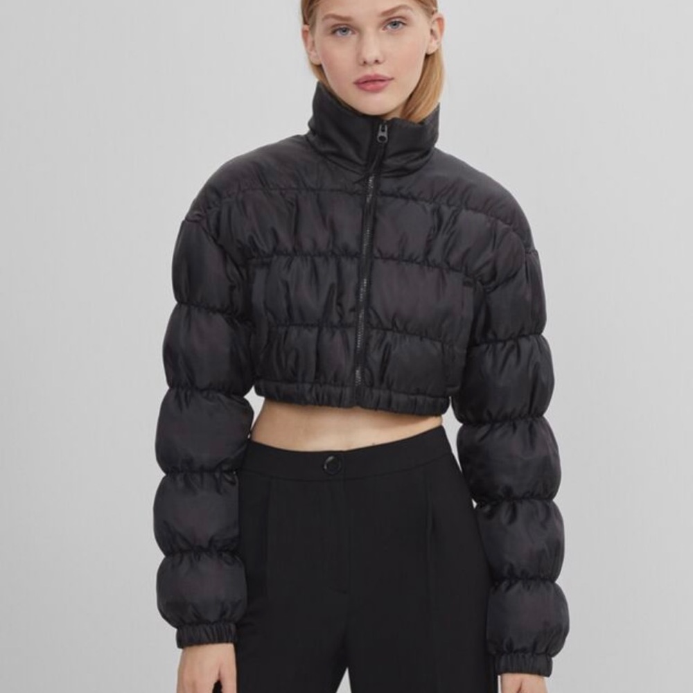 Bershka Cropped Nylon Jacket